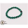 Image 1 : # 37-NATURAL GREEN MALACHITE & MATTE BEAD BRACELET