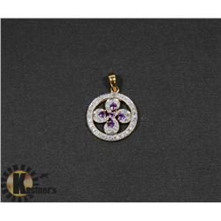 #106-GENUINE AMETHYST & CZ PENDANT