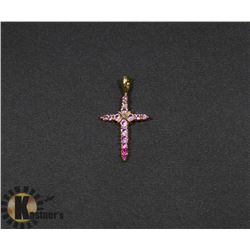 #132-RUBY & PINK SAPPHIRE PENDANT (CROSS)