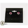 Image 1 : # 10-GENUINE RED RUBY STUD EARRINGS