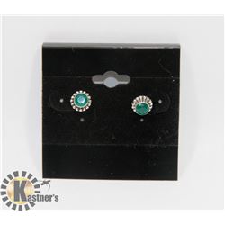 # 17-GREEN CUBIC ZIRCONIA STUD EARRINGS
