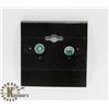 Image 1 : # 17-GREEN CUBIC ZIRCONIA STUD EARRINGS