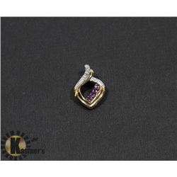#104-GENUINE AMETHYST & CZ PENDANT