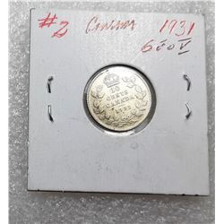 6)  KING GEORGE 1931 SILVER DIME