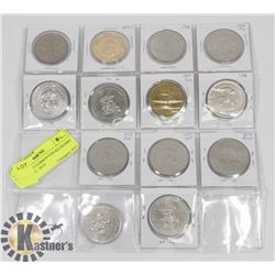 GROUP OF 13 EDMONTON KLONDIKE COINS, 1972 - 2014