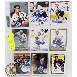 AUTOGRAPHED OILERS HOCKEY CARDS - 9 TOTAL