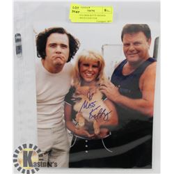 WWE DIVA MISS KITTY SIGNED PHOTO WITH LEAF COA