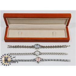 SET OF 3 LADIES WATCH IN WOODEN CASE