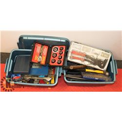 2 TOTES OF ASSORTED TOOLS