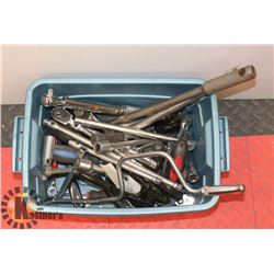 TOTE OF RATCHETS AND EXTENSIONS.