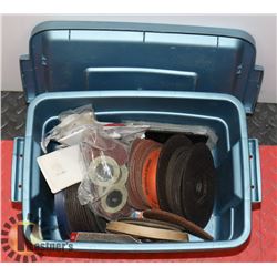 TOTE OF GRINDER DISCS AND ACCESSORIES