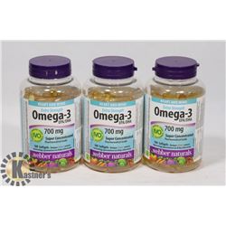 LOT OF 3 WEBBER NATURALS OMEGA 3 700 MG EACH