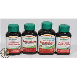 BAG OF JAMIESON 4 BOTTLES OF POTASSIUM AND GRAPE