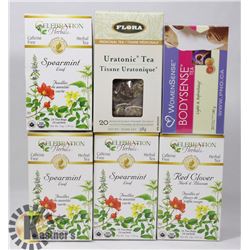 SIX BOXES OF HERBAL TEAS