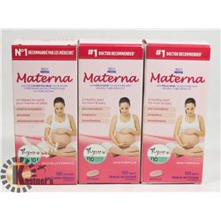LOT OF 3 MATERNA. 100 CAPSULES EACH