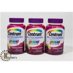LOT OF 3 CENTRUM WOMENS MULTI GUMMIES,