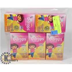 LOT OF 5 KIDS D-DROPS LIQUID VITAMIN D3 400IU