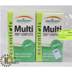 LOT OF 2 JAMIESON MULTI ADULT VITAMINS,