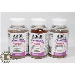 LOT OF 3 ADULT ESSENTIALS GUMMIES PRENATAL,