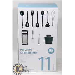NEW 11PC UTENSIL SET INCLUDES REVOLVING CADDY