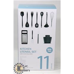 NEW 11PC UTENSIL SET INCLUDES REVOLVING CADDY