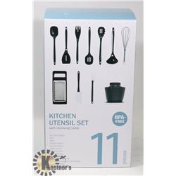 NEW 11PC UTENSIL SET INCLUDES REVOLVING CADDY