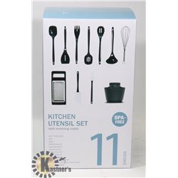 NEW 11PC UTENSIL SET INCLUDES REVOLVING CADDY