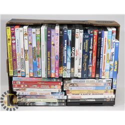 LARGE BOX OF FAMILY DVDS