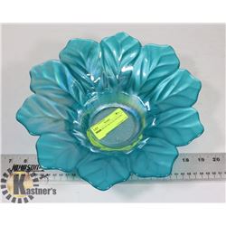 LARGE BRIGHT BLUE GLASS BOWL