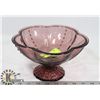 Image 1 : VINTAGE AMETHYST GLASS PEDESTAL DISH