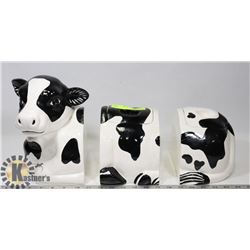 3PC COW SHAPED COOKIE JAR