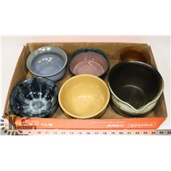 FLAT OF POTTERY BOWLS
