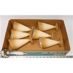 FLAT OF ICE CREAM SERVING DISHES