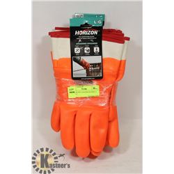 HORIZON PVC COATED GLOVES -L-  LOT OF 3