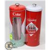 Image 1 : PAIR OF METAL COCA-COLA STRAW DISPENSERS
