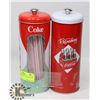 Image 1 : PAIR OF METAL COCA-COLA STRAW DISPENSERS