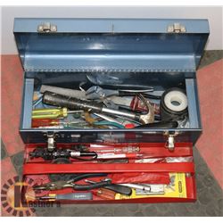 2 TIER STEEL BEACH TOOL CHEST WITH CHANNEL LOCKS,