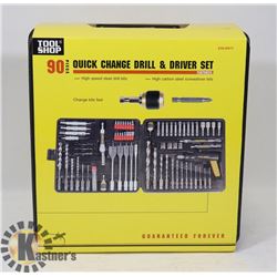 90 PC QUICK CHANGE DRILL & DRIVER SET