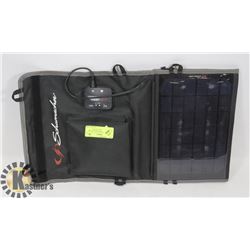 SCHUMACHER PORTABLE SOLAR PANEL CHARGING STATION.