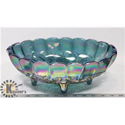 BLUE CARNIVAL GLASS FRUIT BOWL