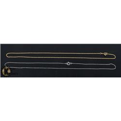 #46-STERLING SILVER NECKLACE 2PCS / 18"