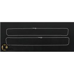 #6-STERLING SILVER NECKLACE 2PCS / 18"