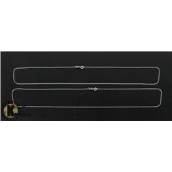 #3-STERLING SILVER NECKLACE 2PCS / 18"