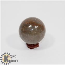 #148-INDIA BROWN AGATE SPHERE BALL 190G