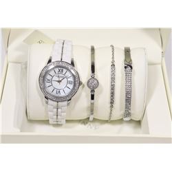 NEW ANNE KLEIN CERAMIC WATCH & BANGLE SET