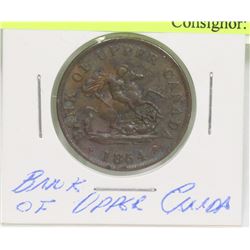 1854 BANK OF UPPER CANADA 1/2 PENNY