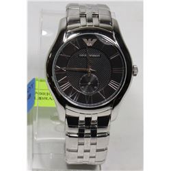 NEW EMPORIO ARMANI BLACK DIAL ST. STEEL BRACELET