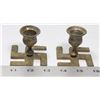 Image 1 : LOT OF 2 SWASTIKA CANDLE HOLDERS