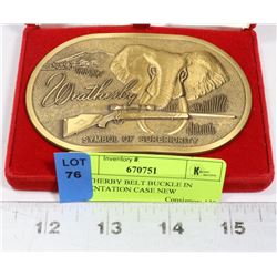 WEATHERBY BELT BUCKLE IN PRESENTATION CASE NEW