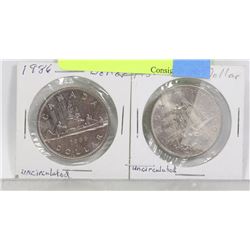 1986, 1980 CANADIAN $1 COINS